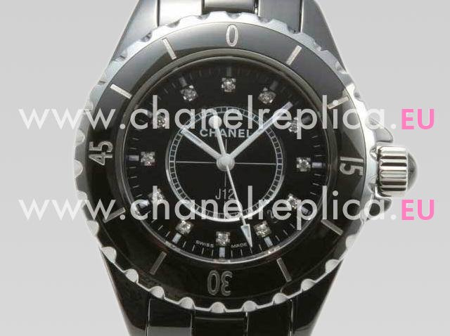 CHANEL J12 Black Dial Ceramic Quartz Watch In 33MM H1625