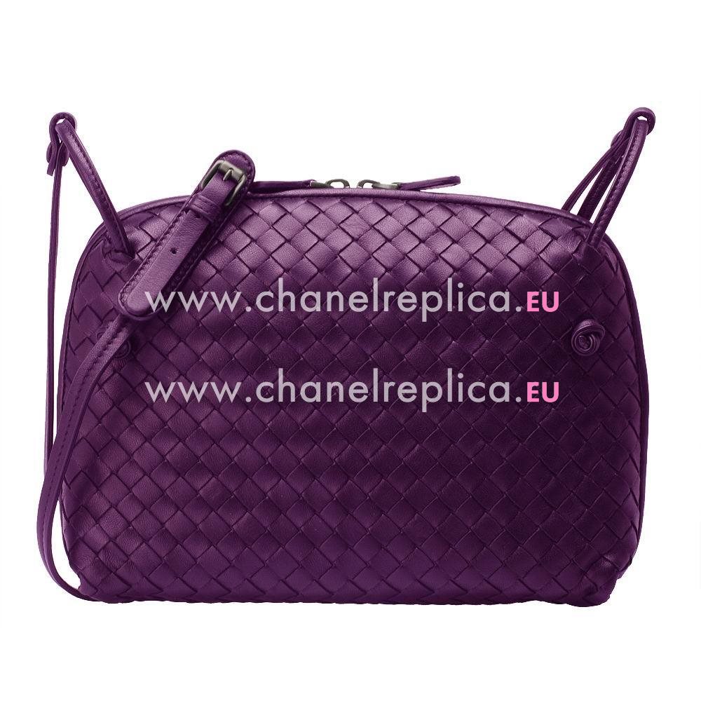 Bottega Veneta Crossbody Classic Nappa Woven Shouldbag Dark Purple B5777673