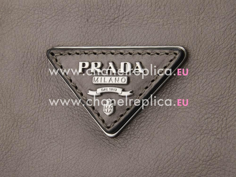 Prada Glace Calfskin Triangle Logo Bag In Khaki P269341