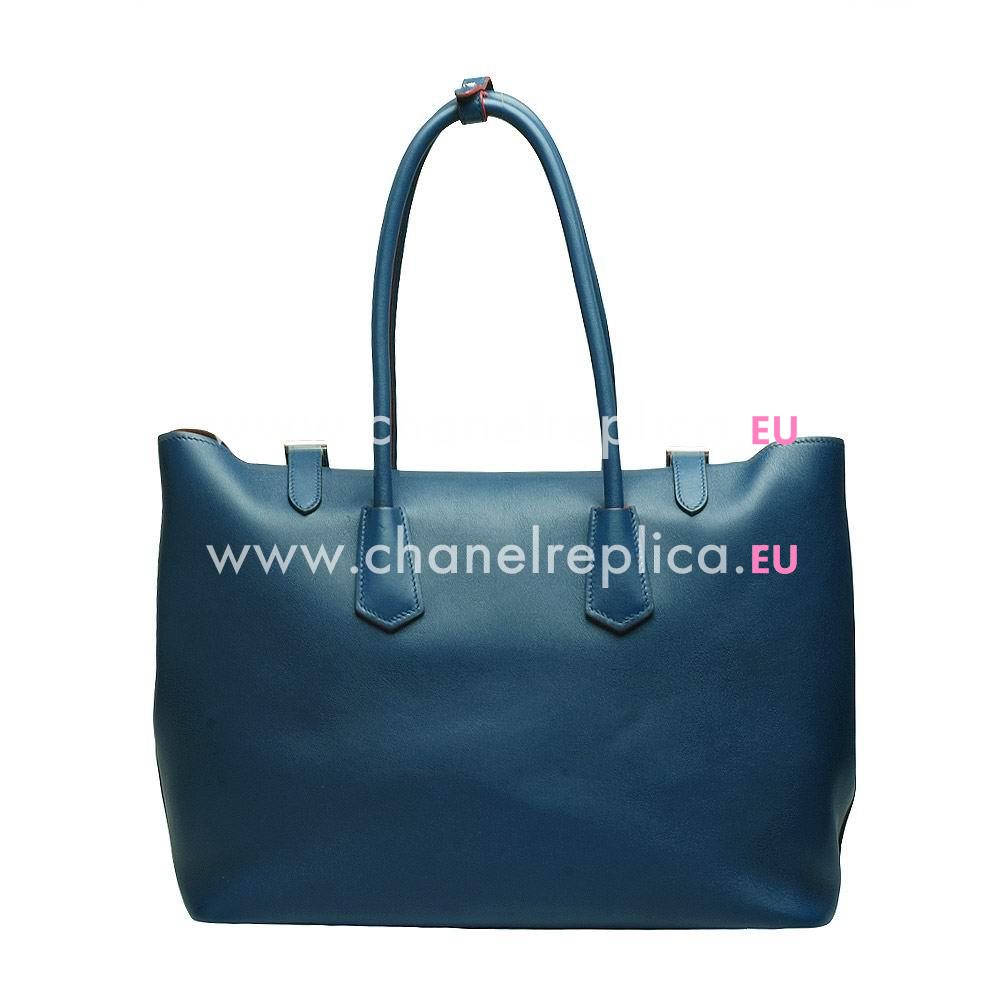 Prada Soft Saffiano Triangle Logo Bag Blue PR573C15