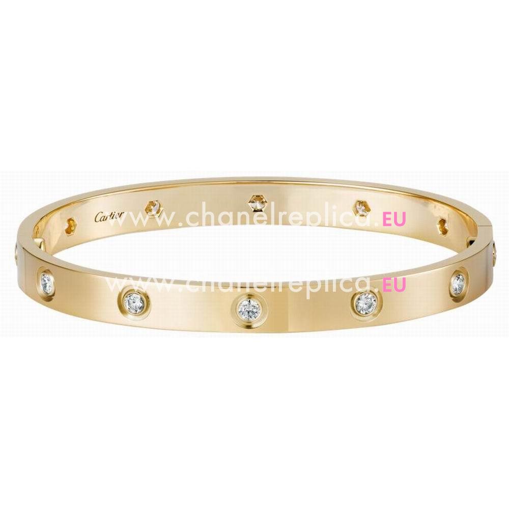 Cartier Love 18K Yellow Gold 10 Diamonds Bracelet CR7081815