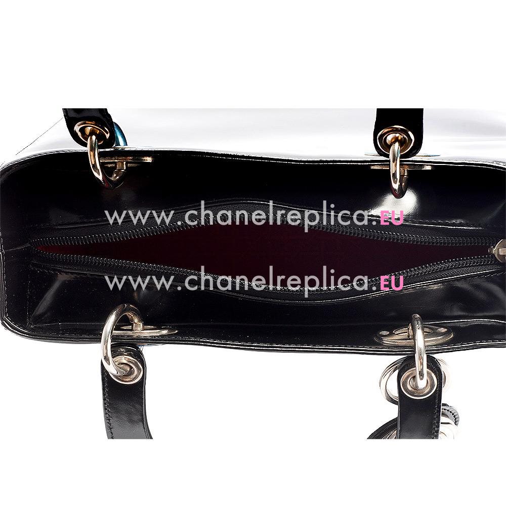 Christian Dior Lady Dior Patent Leather Handbags Black DB975977