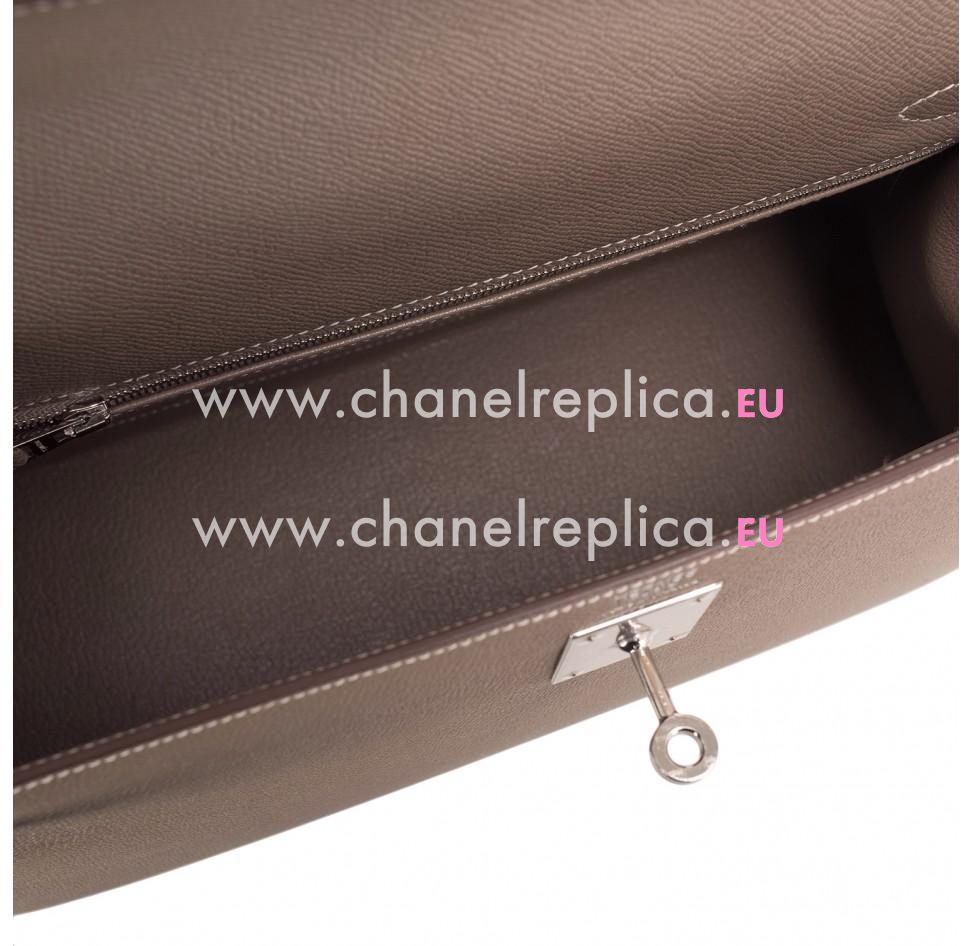 Hermes Etoupe Kelly Sellier 32cm of epsom leather with palladium hardware HK1032HEE
