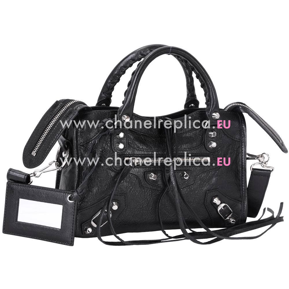Balenciage City Lambskin Silvery hardware Classic Mini Bag Black B2055039