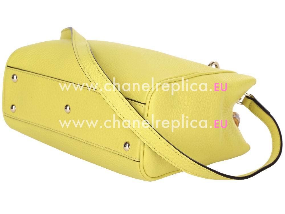 Gucci Bamboo Mini Calfskin Handle Bag In Yellow G59677