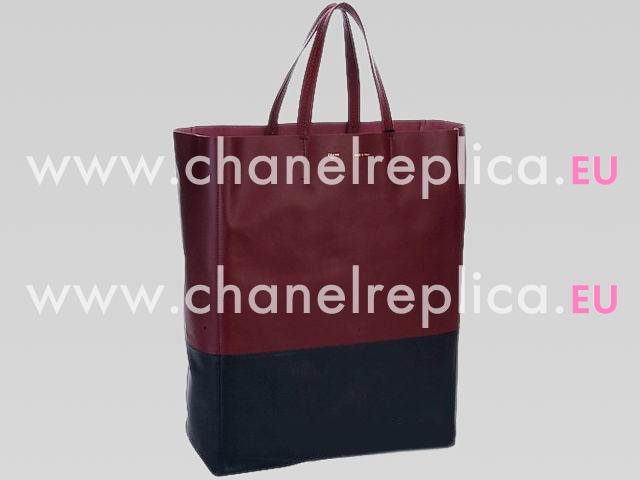 Celine Cabas Lambskin Double colour Shopping Bag(Red/Black) CE39981