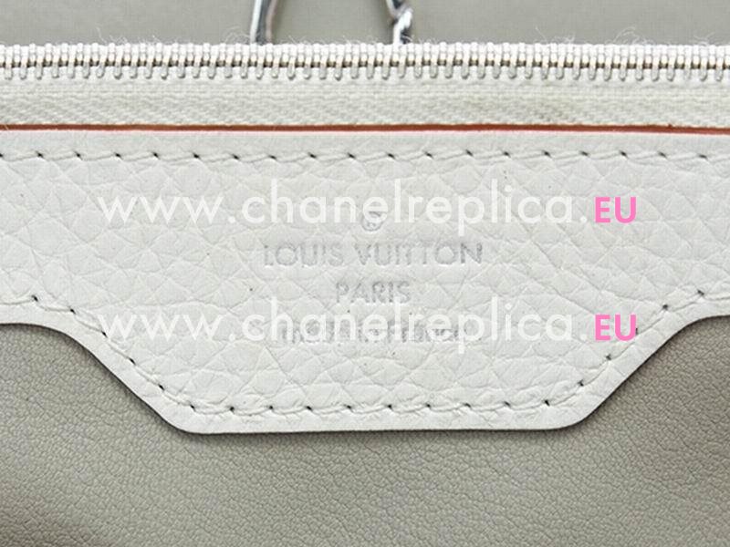 Louis Vuitton Blanc Casse Taurillon Leather Capucines MM M48865