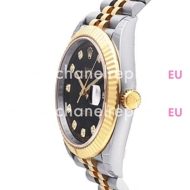 Rolex Datejust Automatic 41mm 18K Gold Stainless Steel Watch Black R7030610