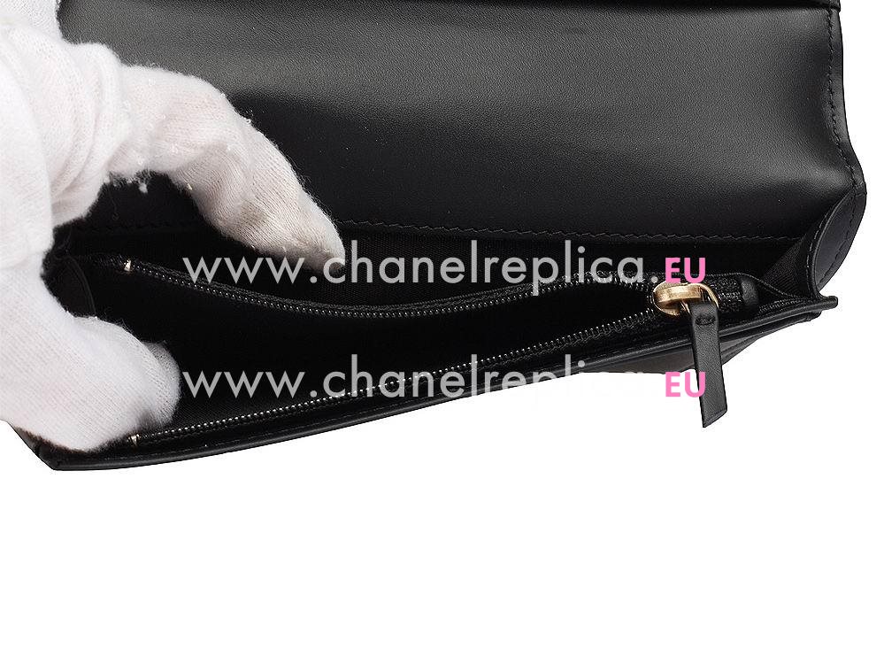 Chanel Caviar Anti-Gold CC long Wallet In Black A54112