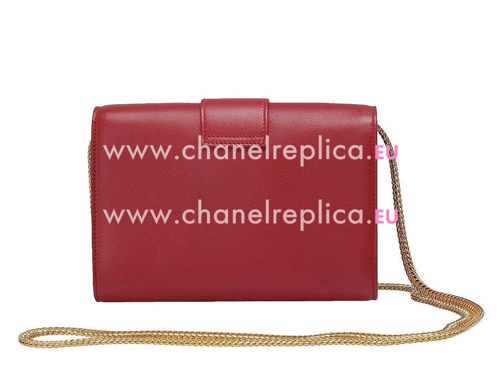 YSL Saint Laurent Cabas Pochette Y Calfskin Bag In Red YSL5184603