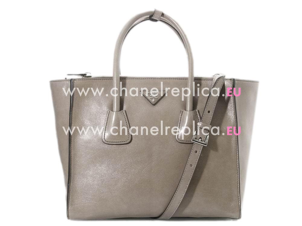 Prada Glace Calfskin Triangle Logo Bag In Khaki P269341