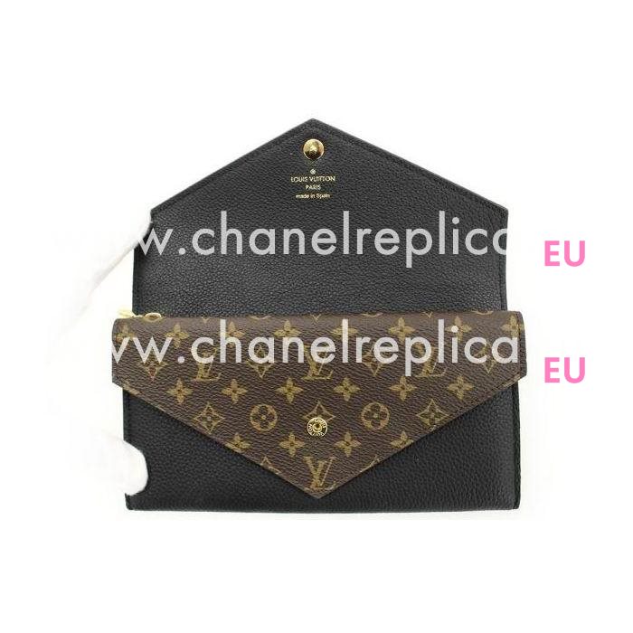 Louis Vuitton Double V Monogram Canvas Fine-grained calf Leather Wallet M64319