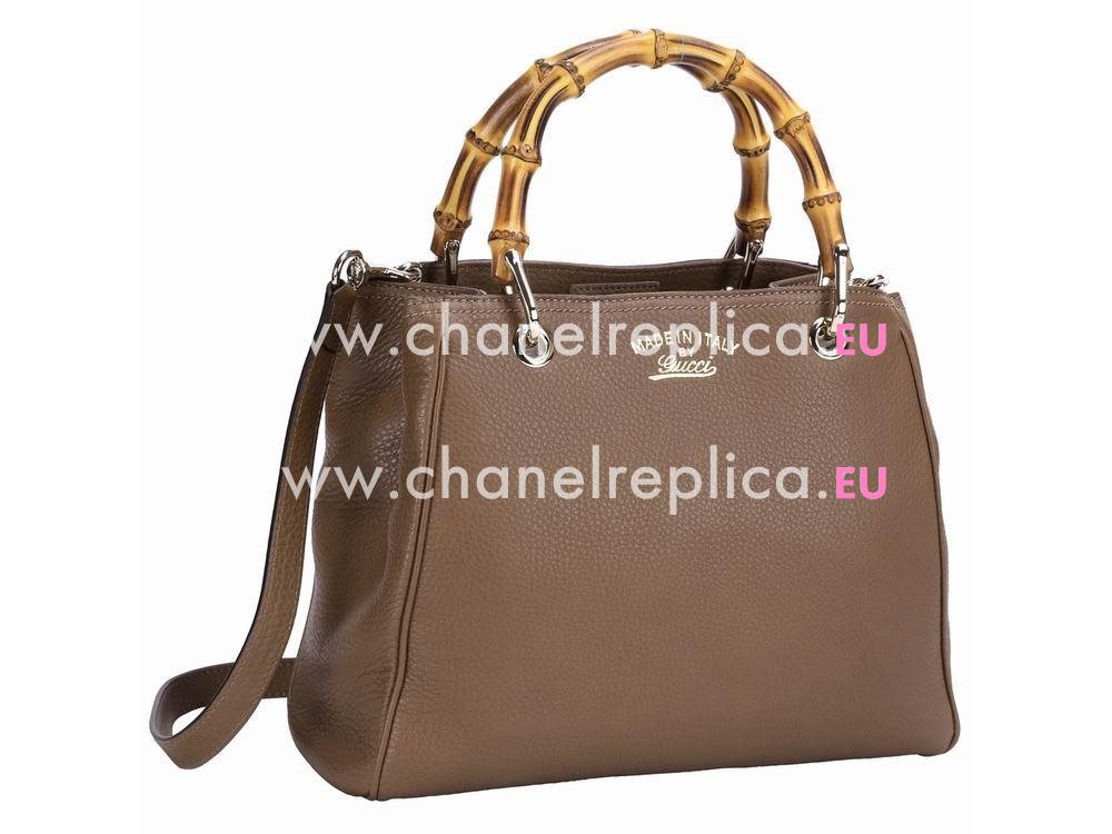 Gucci Banboo Bamboo Calfskin Handle Bag In Taupe G55691