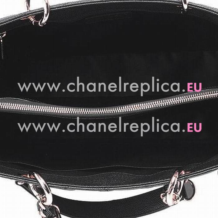 Chanel Classic Rhombus Caviar Calfskin Silvery Chain Shoulder Bag Gray C6112808