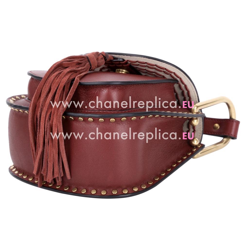 Chloe hudson Calfskin Mini Shoulder Bag In Dark Red C678903