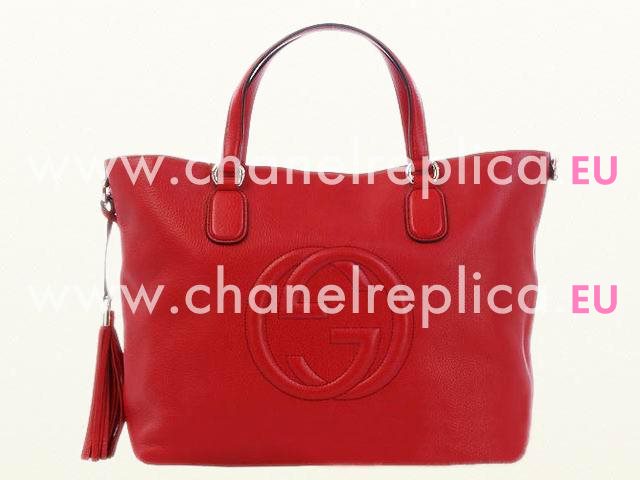 Gucci Soho Embossed Calfskin Tote Bag Red G360259