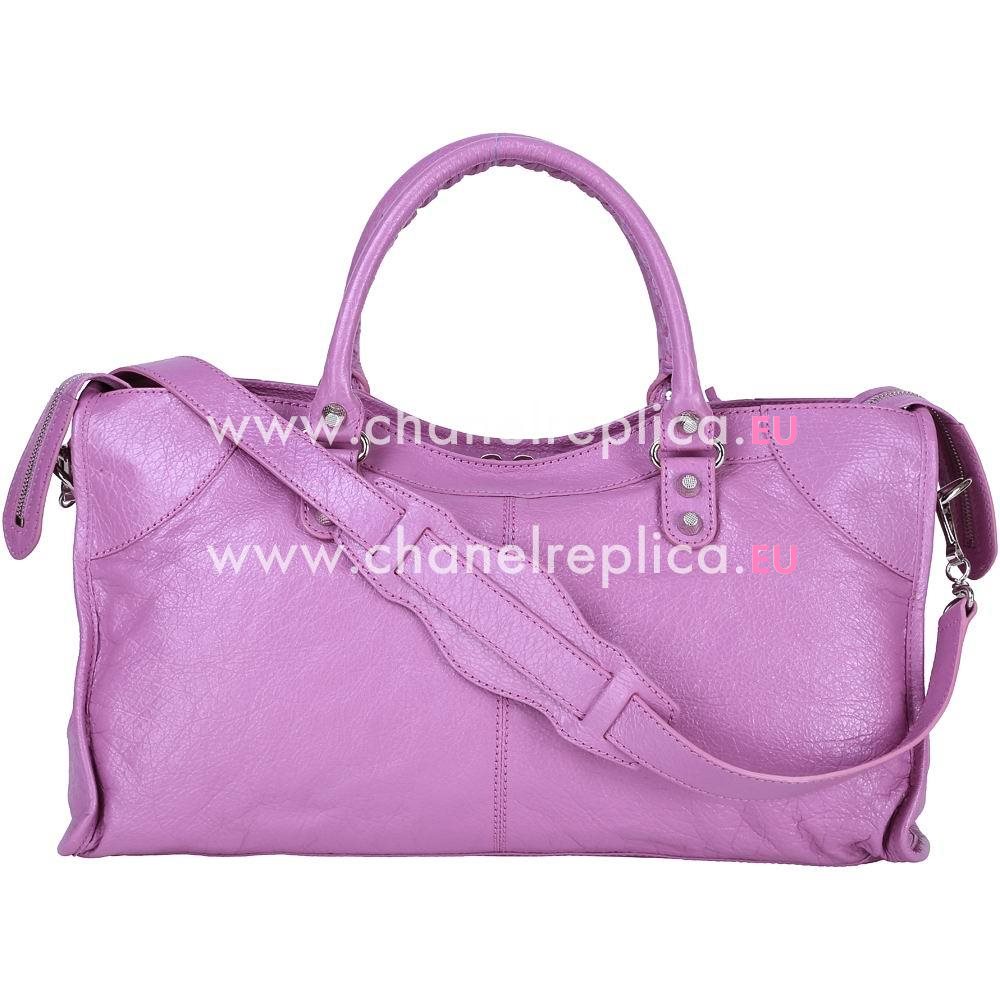 Balenciage Pomple Lambskin Silvery hardware Bag Pink Purple B2055075