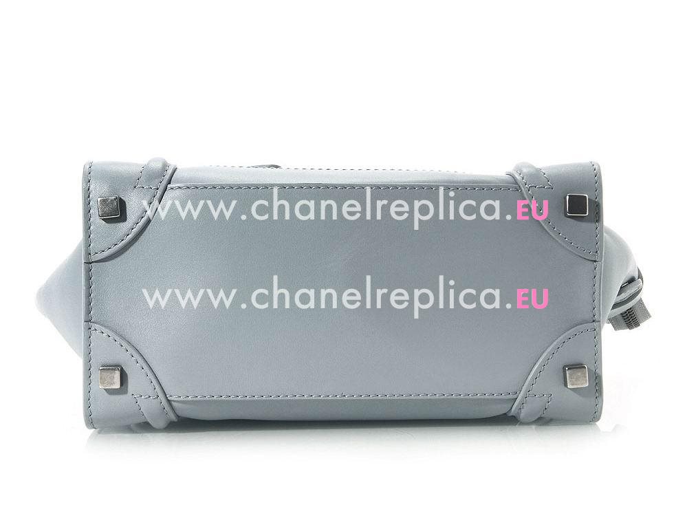 Celine Calfskin Nano Luggage Micro Mini Bag Grey/Blue CE98597