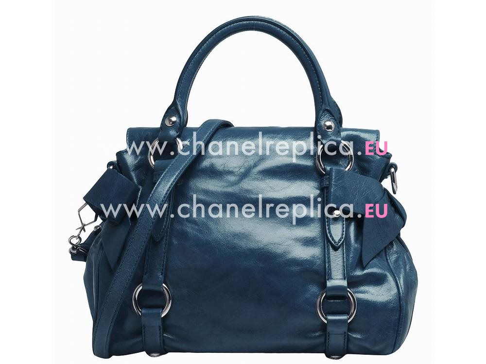 Miu Miu Vitello Lux Calfskin Bow Bag Purplish blue MU5754