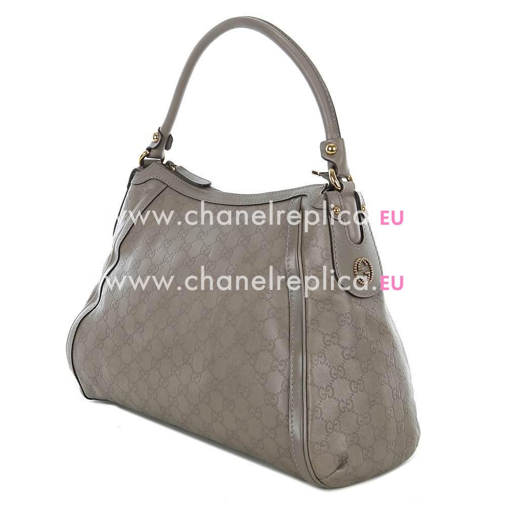 Gucci Scarlett Classic GG Calfskin Leather Weaving Bag In Gray G5623525