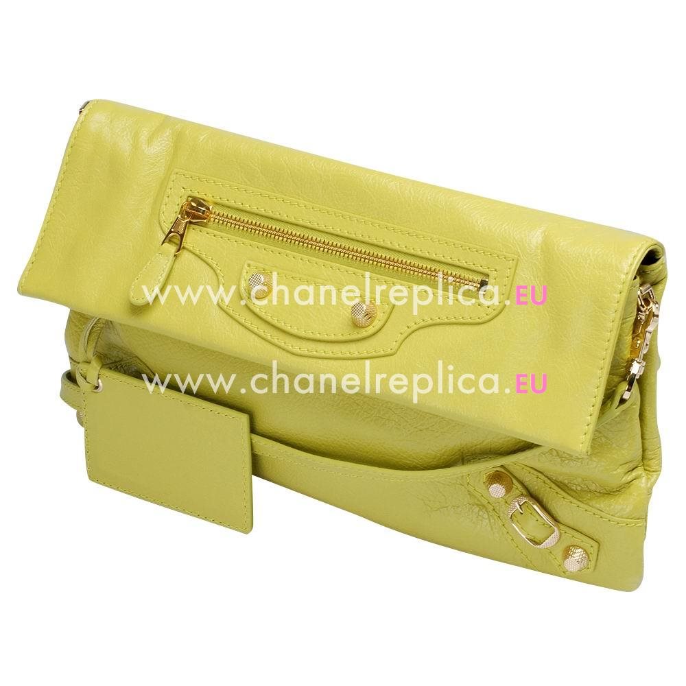 Balenciage Gaint 12 Envelope Lambskin Gold hardware Bag Lemon Yellow B5125794