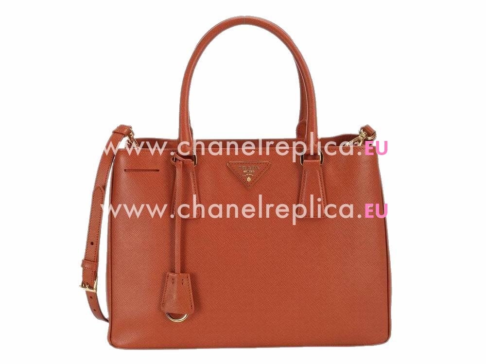 Prada Saffiano Lux Triangle Logo Handhand Orange P467836