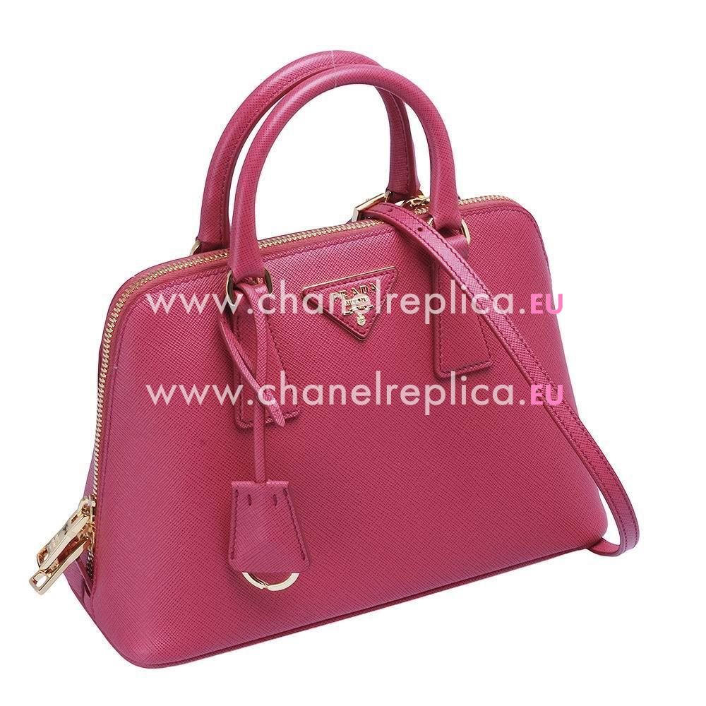 Prada Lux Saffiano Classic Triangle Logo Cowhide Handle/Shoulder Bag Peach PR5318080