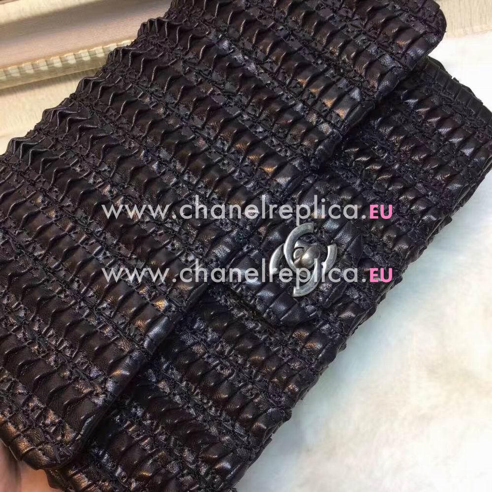 CHANEL The Original Hardware Hand Knitting SheepSkin Bag In Black C6122012