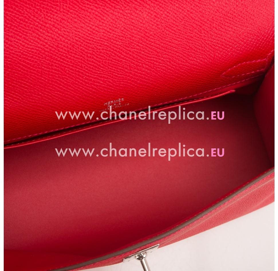 Hermes Rouge Casaque Kelly Mini Pochette Epsom Leather Palladium Hardware HK1022HRC