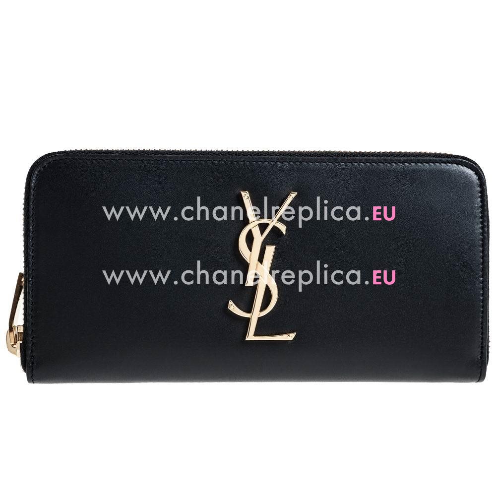 YSL Saint Laurent Calfskin Y Wallets In Black YSL5734970