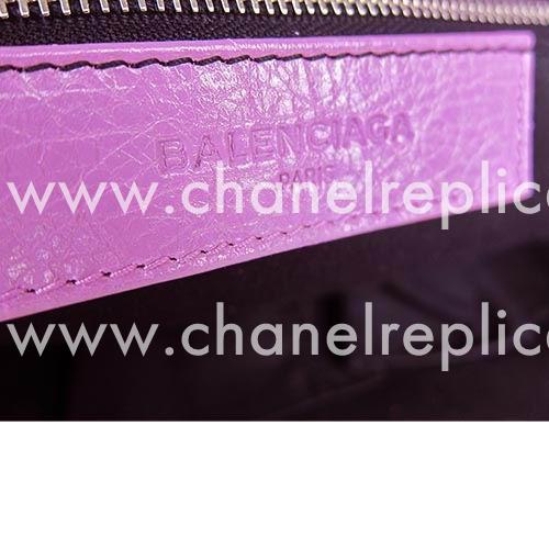 Balenciage City Lambskin Aged Brass hardware Classic Bag Peach Purple B5723289