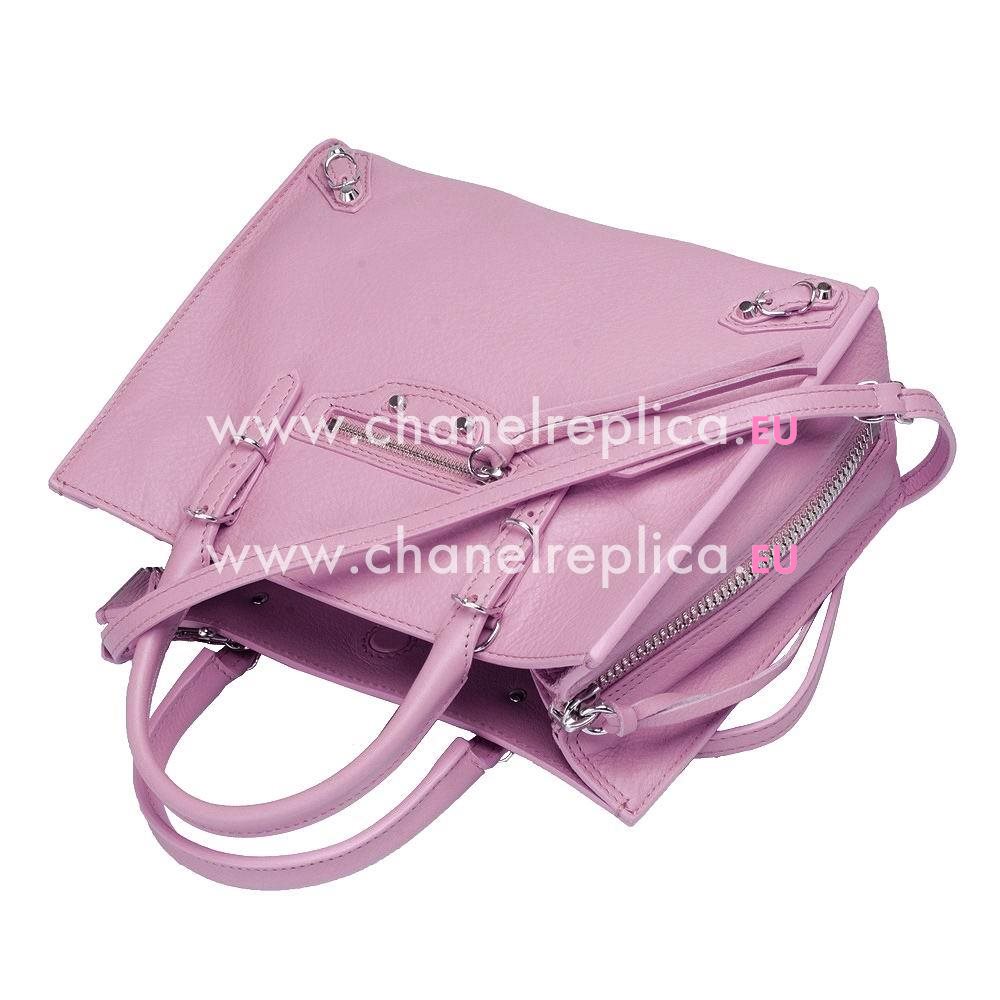 Balenciage Papier Calfskin Silvery hardware Bag Pink Purple B20558075