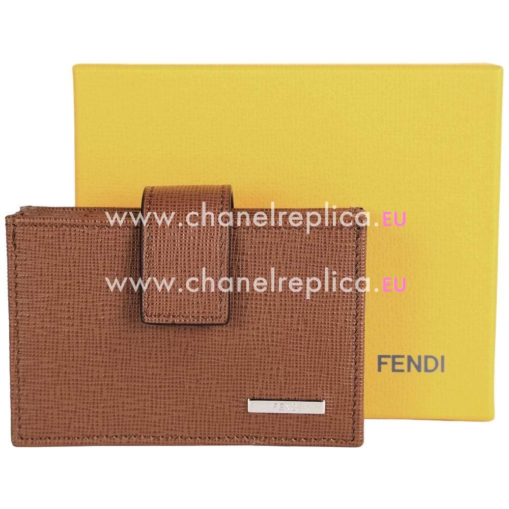 FENDI Calfskin Card Bag Brown F5449962