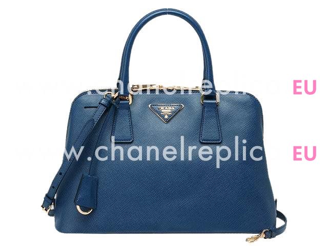 Prada Lux Saffiano Classic Triangle Logo Cowhide Handle/Shoulder Bag RoyalBlue P415568