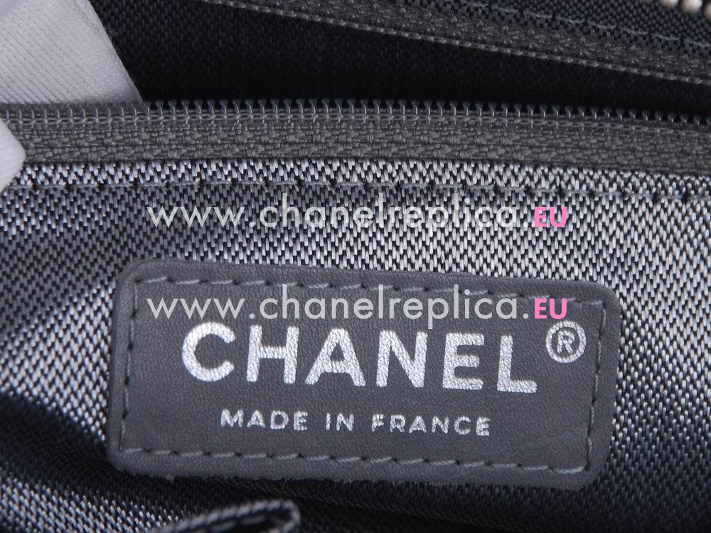 Chanel Classic Logo Lambskin Shoulder Bag In Black A57251