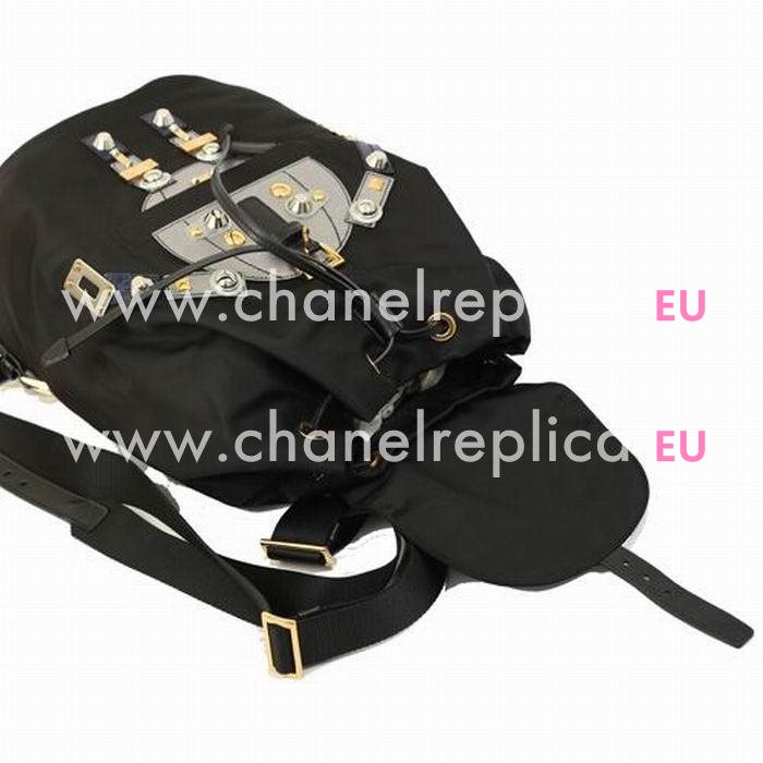 Prada Robot Calfskin Nylon Backpack Black P7011908