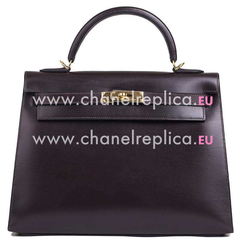 Hermes Kelly 32cm Black Box Leather With Gold Hardware HK1032ZSY