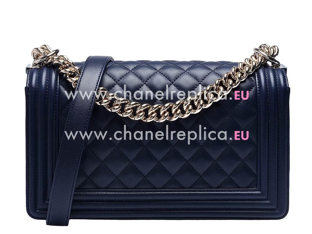 Chanel Lambskin Medium Boy Bag Navy Blue A829118