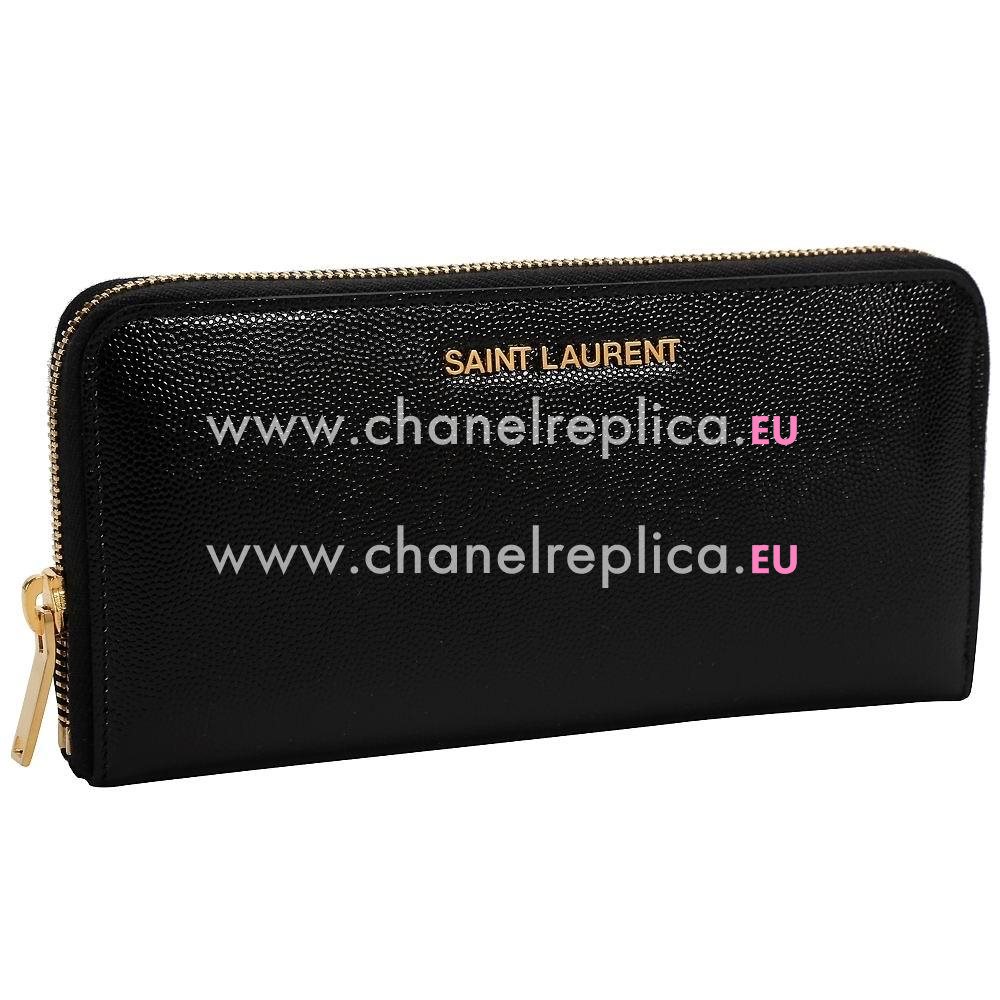 YSL Saint Laurent Paris Caviar Calfskin Y Wallets In Black YSL5030028