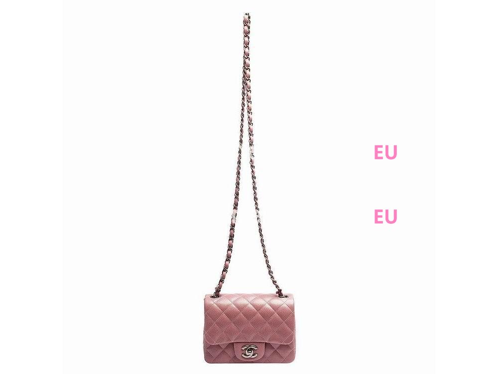 Chanel Mini Coco 2.55 Caviar Flap Bag Pink(Anti-Silver) A35227