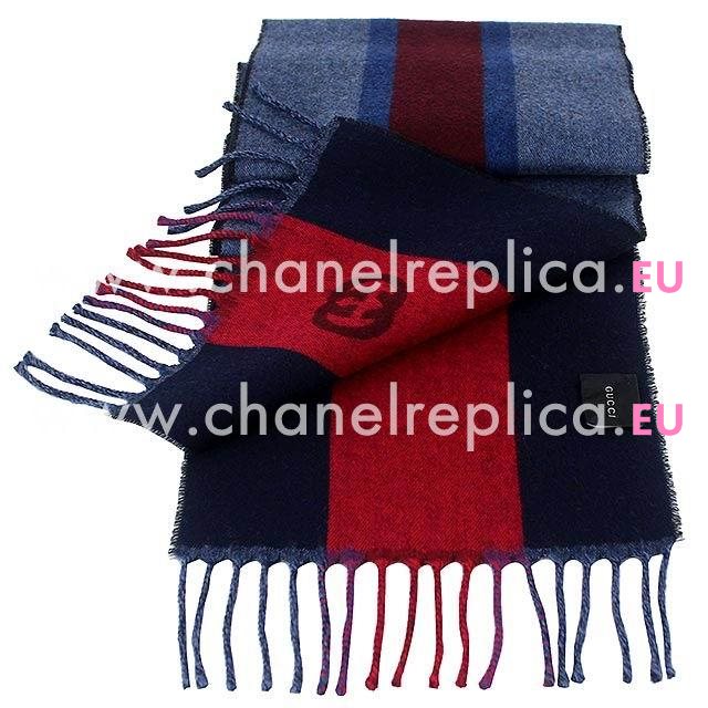 Gucci GG Logo Wool Scarf Blue G6102821