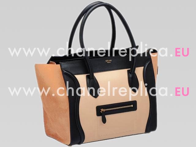 Celine Calfskin Nano Luggage Bag Black/Hami Melon CE40273