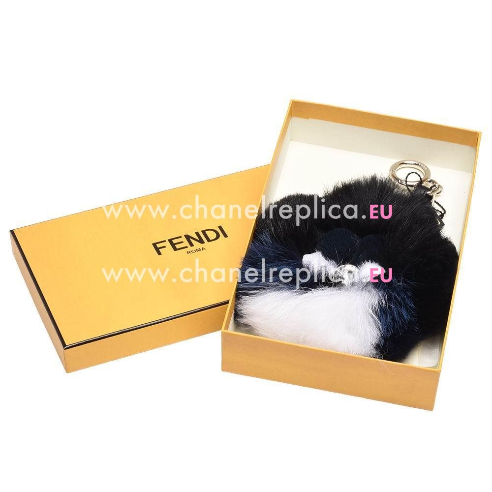 FENDI Bag Bugs The Fox Flower Pandent Black/Blue/White F1548743
