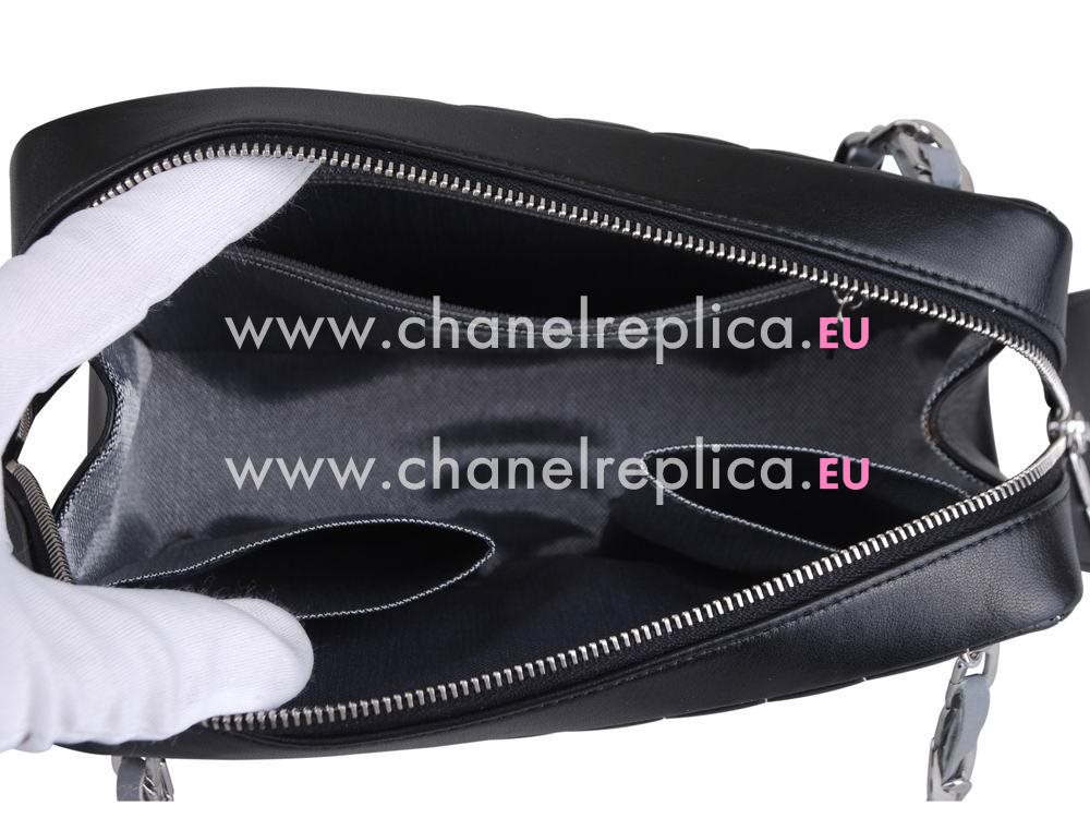 Chanel Classic Logo Lambskin Shoulder Bag In Black A57251