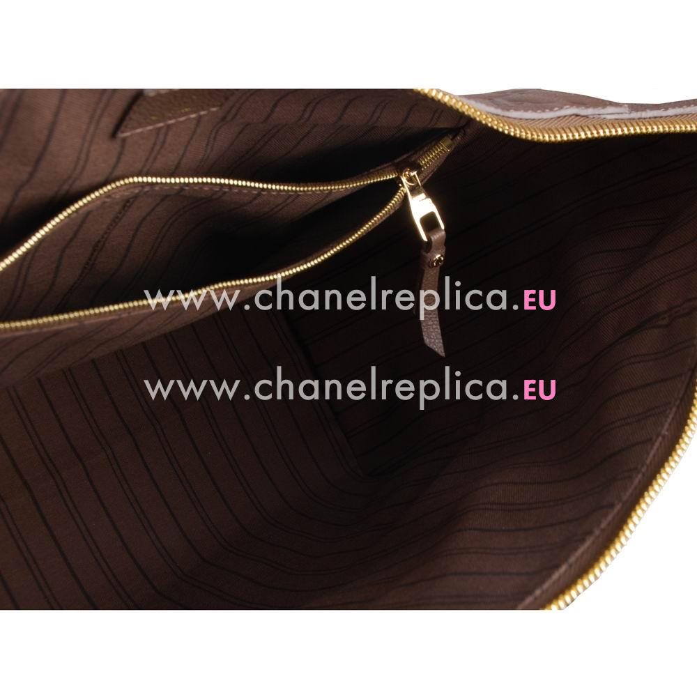 Louis Vuitton Classic Monogram Empreinte Calfskin Bag In Charcoal Brown M93409