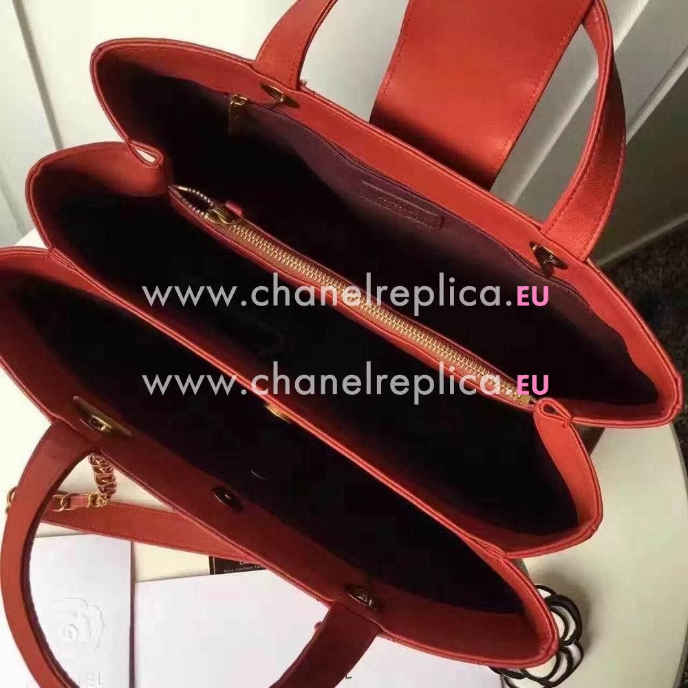 CHANEL Shoppe Hardware Baby Calfskin Briefcase in Red C61210905