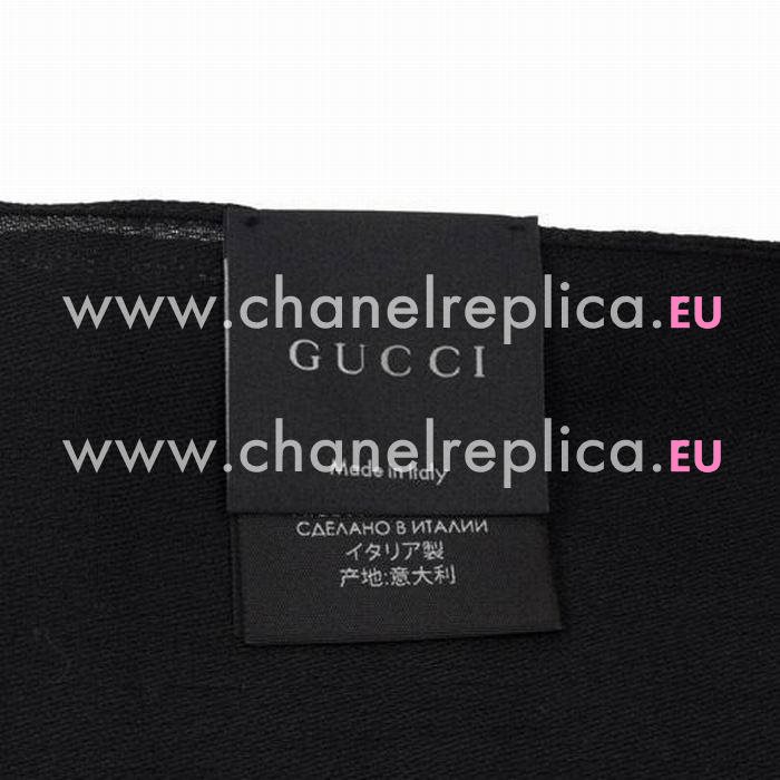 Gucci Classic GG Logo Wool Scarf Black G6111120
