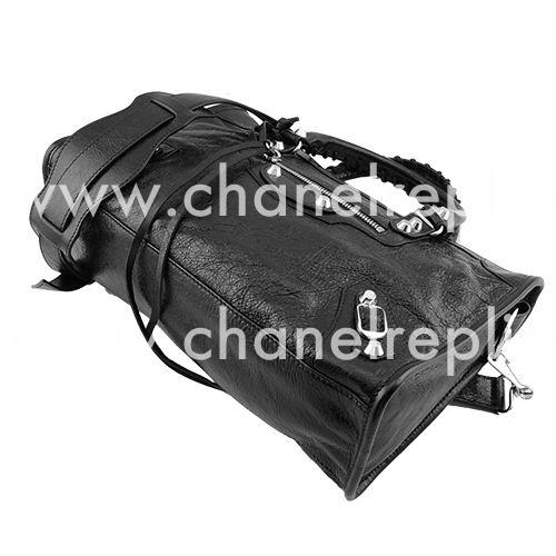 Balenciage City Lambskin Silvery hardware Classic Bag Black B2054983