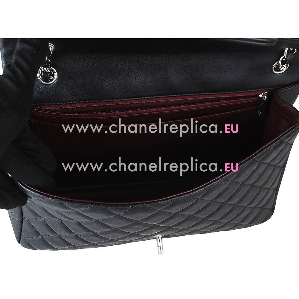 CHANEL Classic Maxi Size Rhomboids Sheepskin Bag Black C7070801