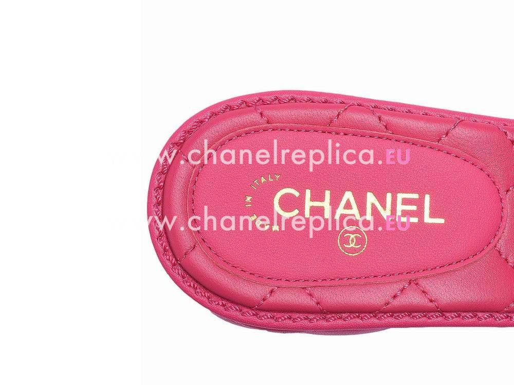 Chanel CC Logo Lambskin Sandle Peach Red G31461